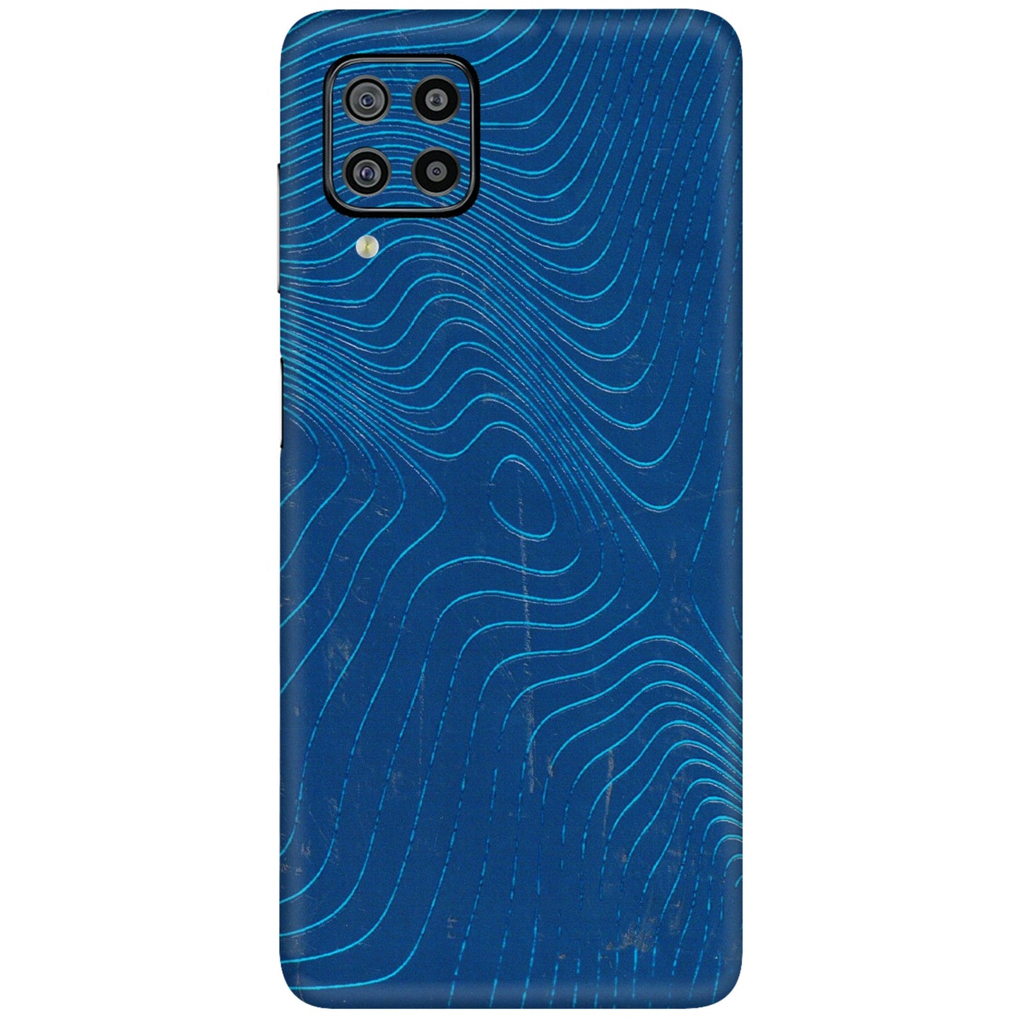 Samsung M/F/Note/Flip and C Phone Skins (All Models) - Abstract Blue Line Map - 3D Embossed Finish (L-272) Samsung Galaxy F22