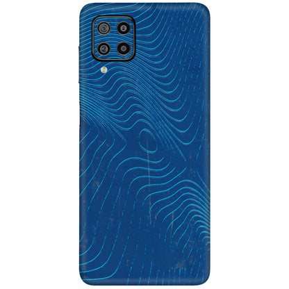 Samsung M/F/Note/Flip and C Phone Skins (All Models) - Abstract Blue Line Map - 3D Embossed Finish (L-272) Samsung Galaxy F22