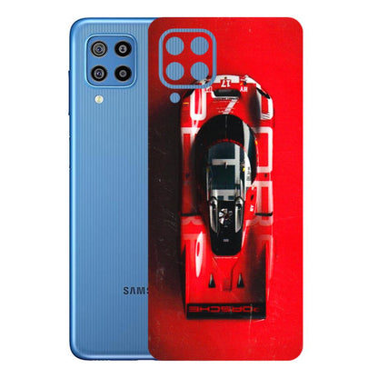 Samsung M/F/Note/Flip and C Phone Skins (All Models) - Red Porsche Car Logo - 3D Embossed Finish (L-315) Samsung Galaxy F22