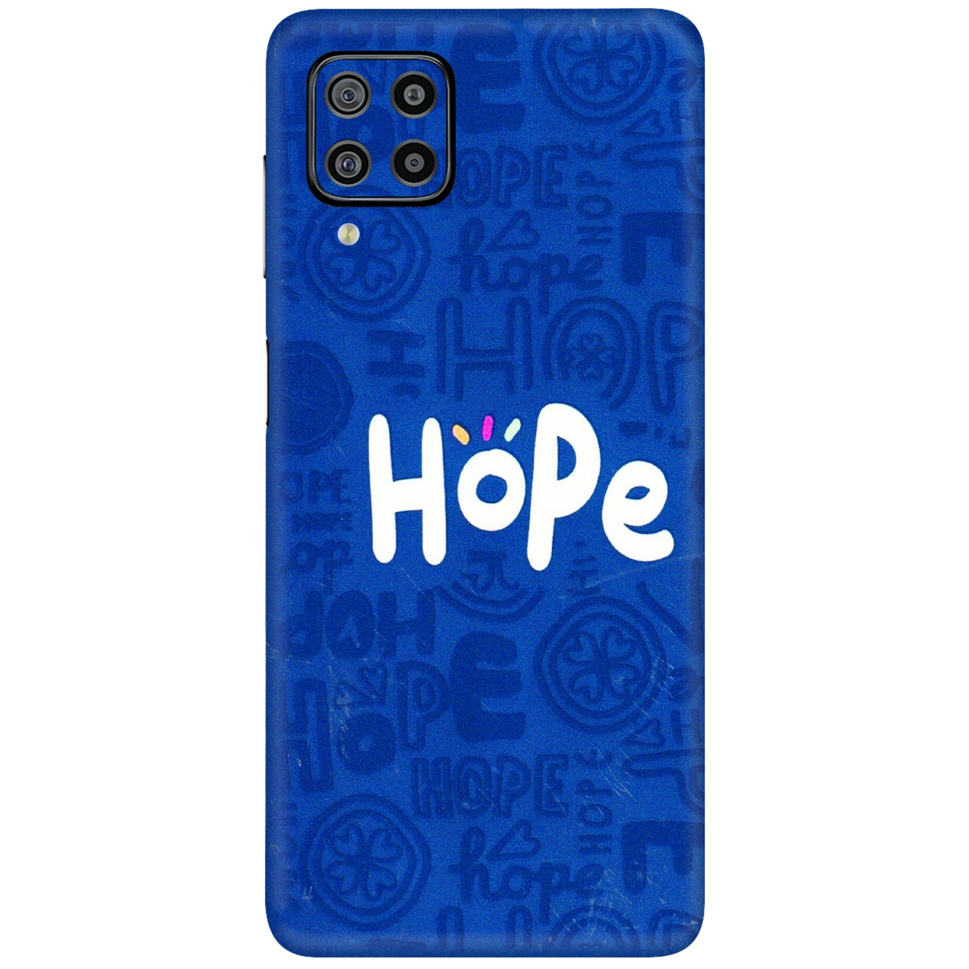 Samsung M/F/Note/Flip and C Phone Skins (All Models) - Hope Doodles Blue - 3D Embossed Finish (L-43) Samsung Galaxy F22