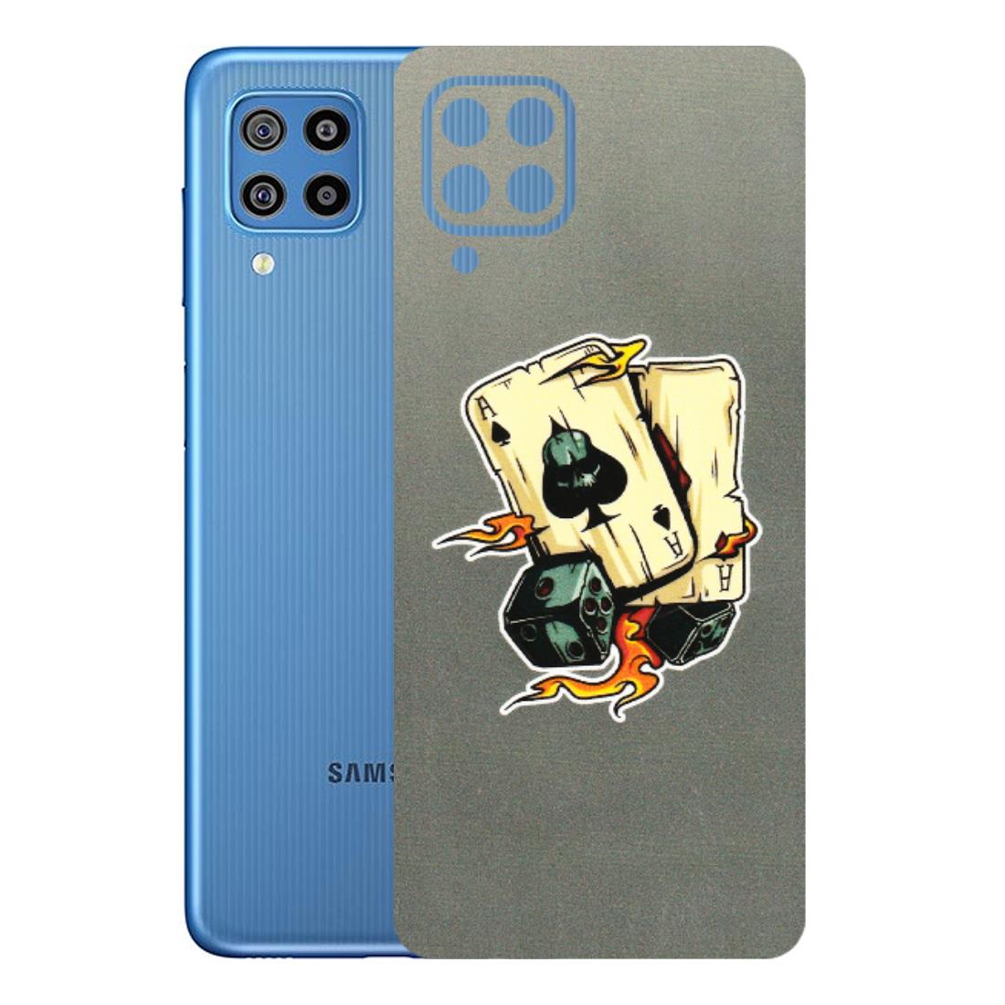 Samsung M/F/Note/Flip and C Phone Skins (All Models) - Grey Cards Of Ace - 3D Embossed Finish (L-77) Samsung Galaxy F22