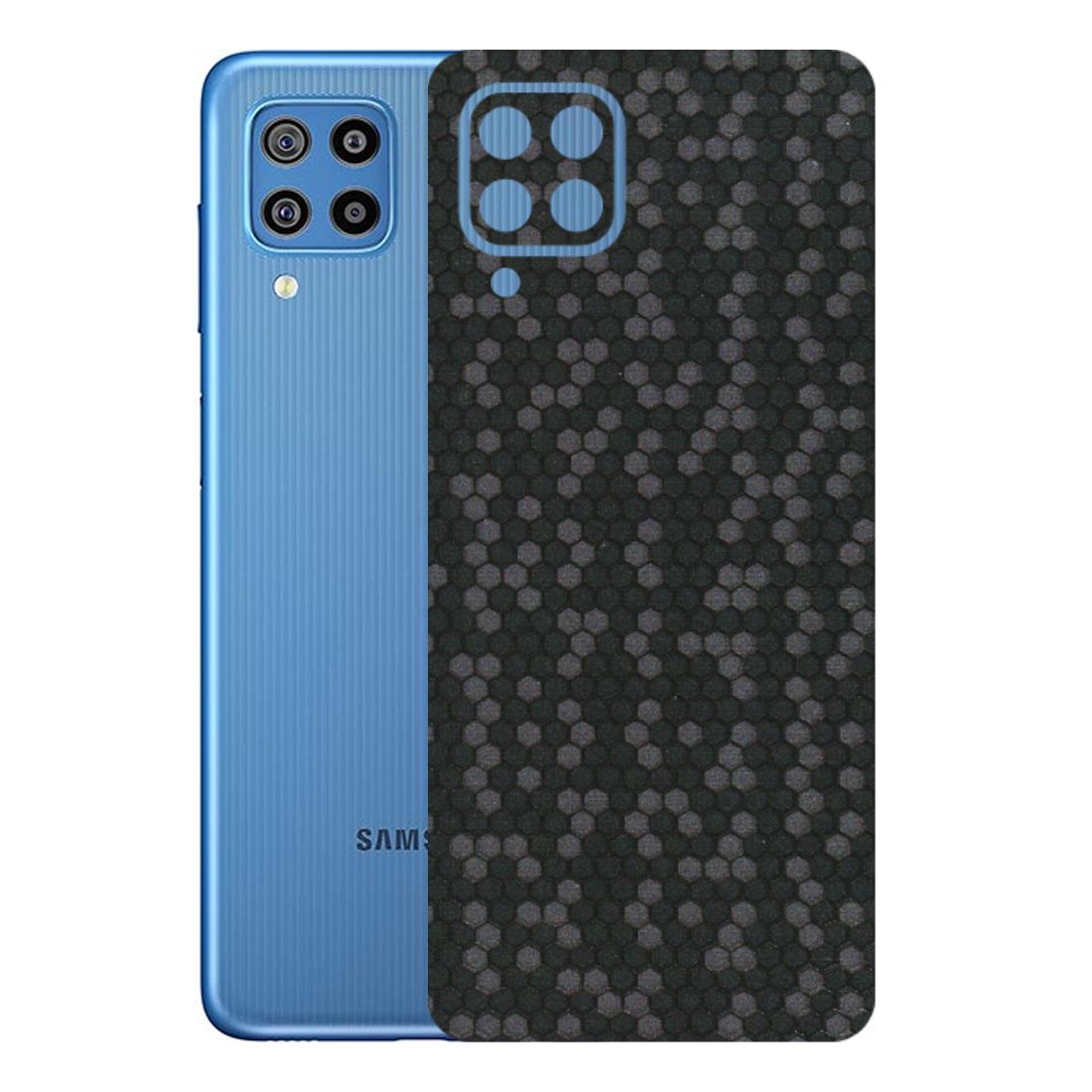 Samsung M/F/Note/Flip and C Phone Skins (All Models) - Black Grey Honeycomb Sober - 3D Embossed Finish (L-85) Samsung Galaxy F22