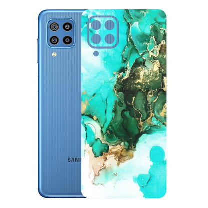 Samsung M/F/Note/Flip and C Phone Skins (All Models) - The Blue Gold Marble - Matte Finish (M-124) Samsung Galaxy F22
