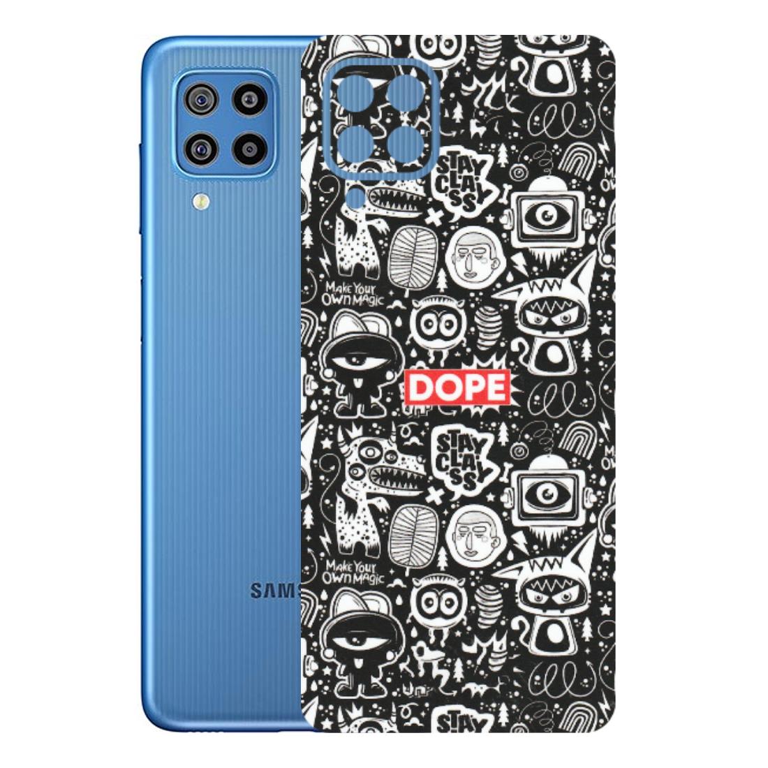 Samsung M/F/Note/Flip and C Phone Skins (All Models) - Dope Stay Classy Black Doodles - Matte Finish (M-126) Samsung Galaxy F22