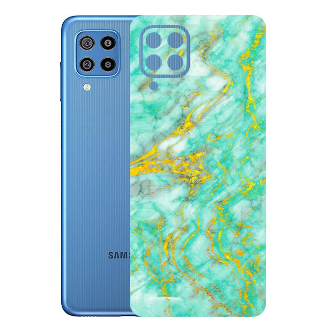 Samsung M/F/Note/Flip and C Phone Skins (All Models) - Green And Gold Marble Feel - Matte Finish (M-16) Samsung Galaxy F22