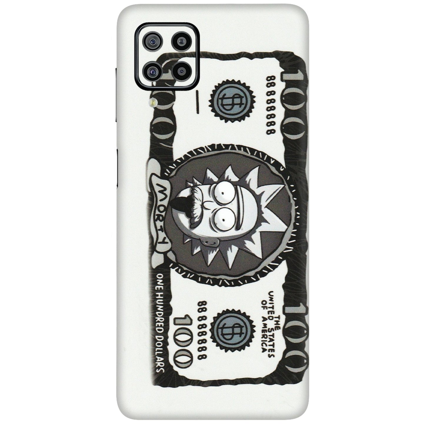 Samsung M/F/Note/Flip and C Phone Skins (All Models) - Rick And Morty Hundred Dollar Anime - Matte Finish (M-161) Samsung Galaxy F22