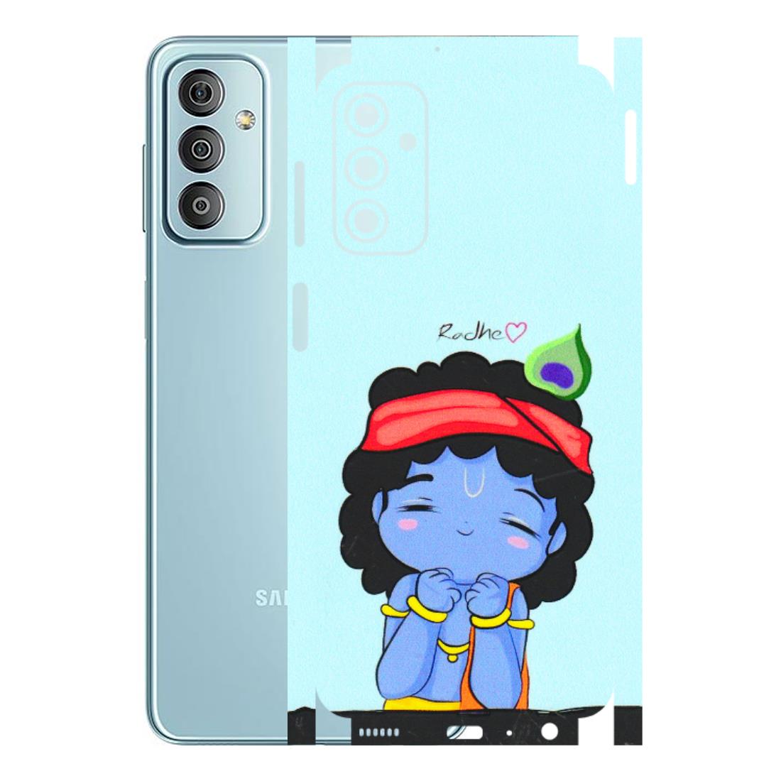 Samsung M/F/Note/Flip and C Phone Skins (All Models) - Radhe Radhe Cute Toon - 3D Embossed Finish (L-05) Samsung Galaxy F23