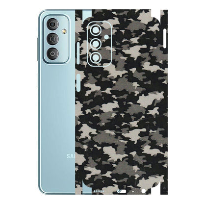Samsung M/F/Note/Flip and C Phone Skins (All Models) - Black/Grey Camoflaunge - 3D Embossed Finish (L-142) Samsung Galaxy F23