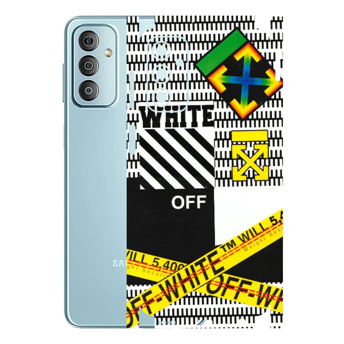 Samsung M/F/Note/Flip and C Phone Skins (All Models) - White Off Abstract - 3D Embossed Finish (L-172) Samsung Galaxy F23
