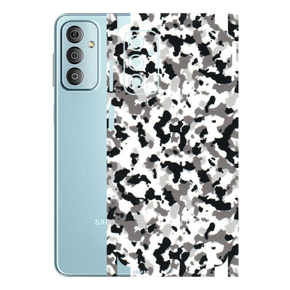 Samsung M/F/Note/Flip and C Phone Skins (All Models) - White Black Camouflage - 3D Embossed Finish (L-18) Samsung Galaxy F23