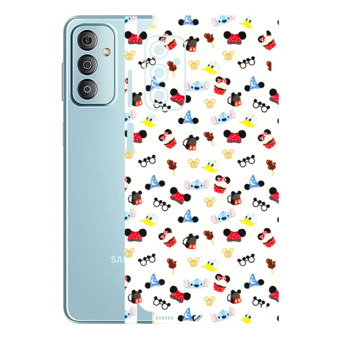 Samsung M/F/Note/Flip and C Phone Skins (All Models) - Minnie Mouse & Donald Doodles s - 3D Embossed Finish (L-194) Samsung Galaxy F23