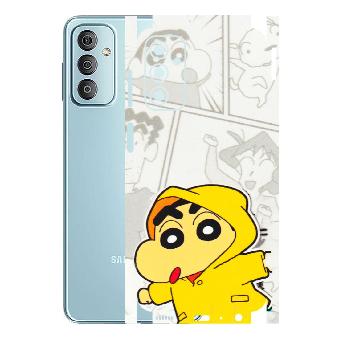 Samsung M/F/Note/Flip and C Phone Skins (All Models) - Yellow Shinchan Comic - 3D Embossed Finish (L-246) Samsung Galaxy F23