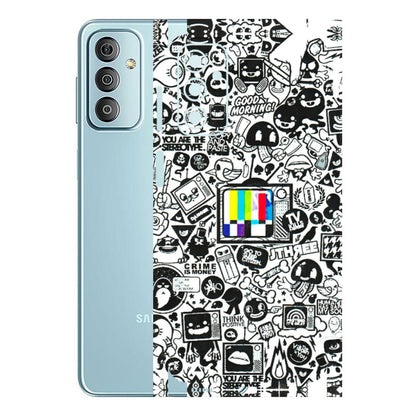 Samsung M/F/Note/Flip and C Phone Skins (All Models) - Doodles Positive Art - 3D Embossed Finish (L-263) Samsung Galaxy F23