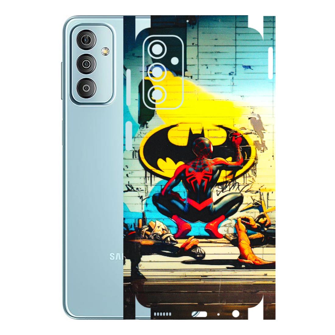 Samsung M/F/Note/Flip and C Phone Skins (All Models) - New Spiderman Bat Logo - 3D Embossed Finish (L-309) Samsung Galaxy F23