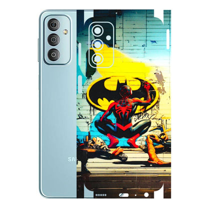 Samsung M/F/Note/Flip and C Phone Skins (All Models) - New Spiderman Bat Logo - 3D Embossed Finish (L-309) Samsung Galaxy F23