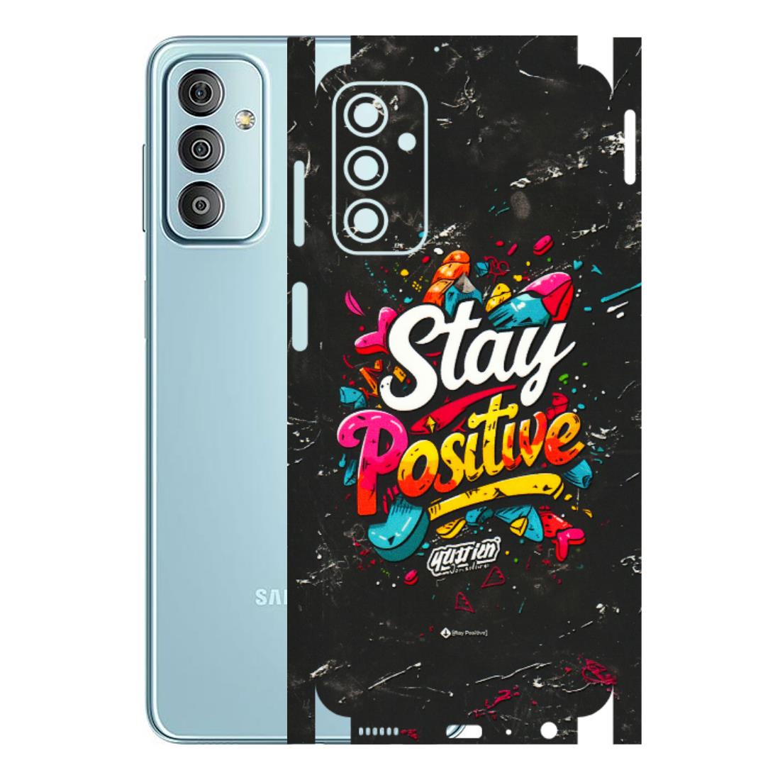Samsung M/F/Note/Flip and C Phone Skins (All Models) - Stay Positive Black - 3D Embossed Finish (L-31) Samsung Galaxy F23
