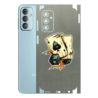 Samsung M/F/Note/Flip and C Phone Skins (All Models) - Grey Cards Of Ace - 3D Embossed Finish (L-77) Samsung Galaxy F23