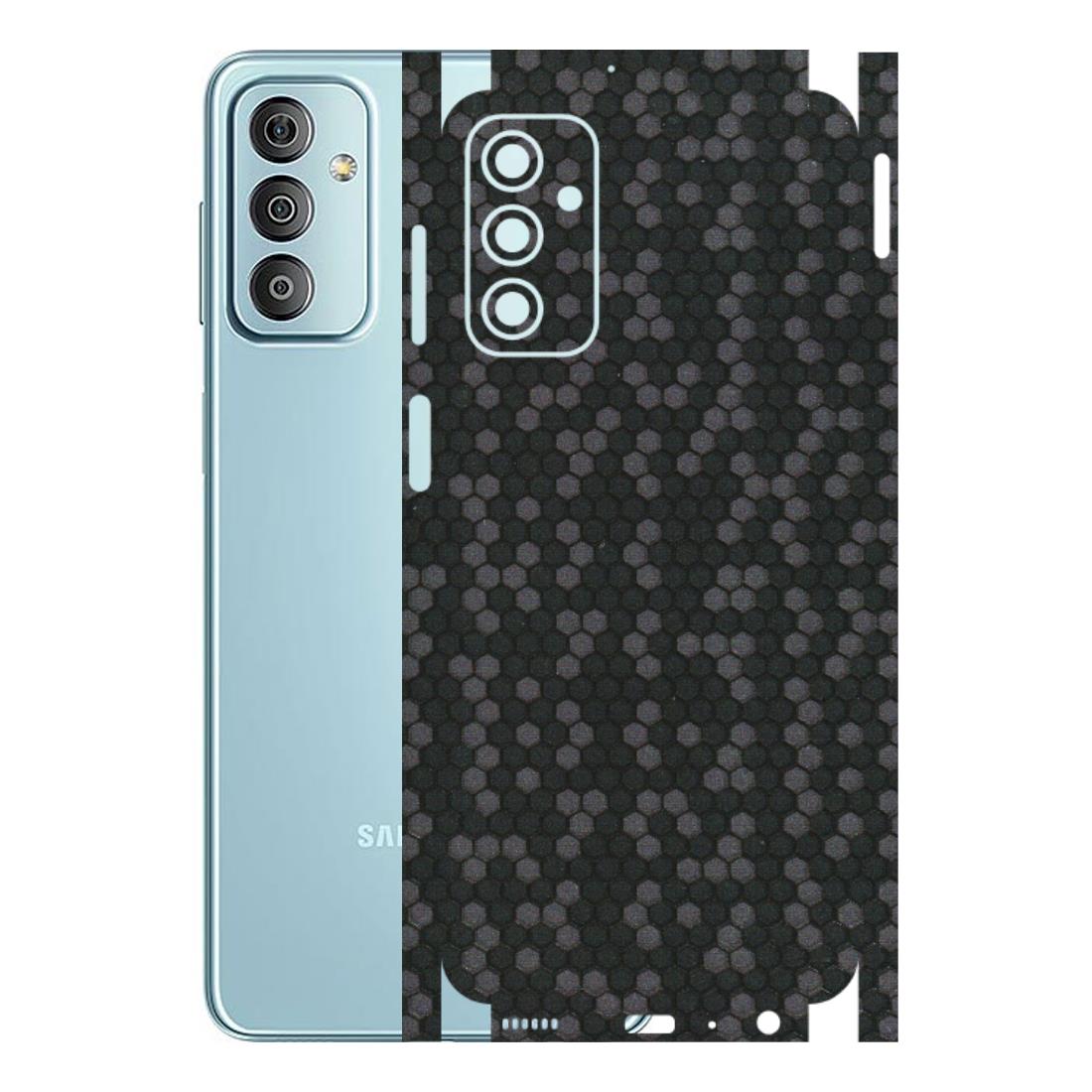 Samsung M/F/Note/Flip and C Phone Skins (All Models) - Black Grey Honeycomb Sober - 3D Embossed Finish (L-85) Samsung Galaxy F23