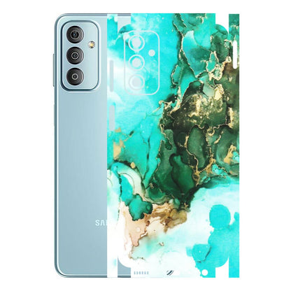 Samsung M/F/Note/Flip and C Phone Skins (All Models) - The Blue Gold Marble - Matte Finish (M-124) Samsung Galaxy F23