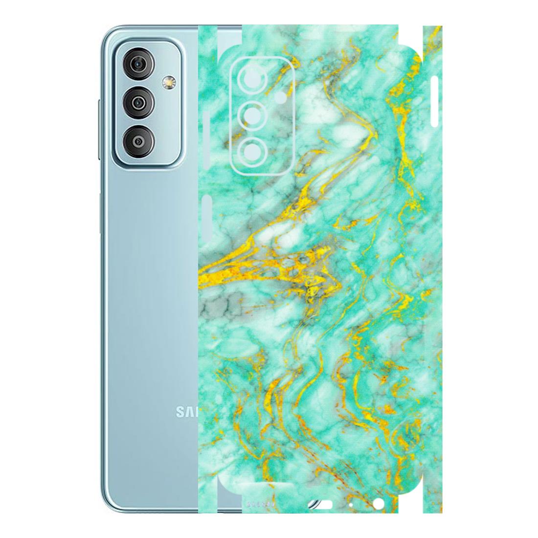 Samsung M/F/Note/Flip and C Phone Skins (All Models) - Green And Gold Marble Feel - Matte Finish (M-16) Samsung Galaxy F23