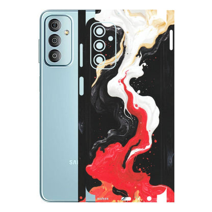 Samsung M/F/Note/Flip and C Phone Skins (All Models) - Black Red White Paint Splash Fusion - Matte Finish (M-56) Samsung Galaxy F23