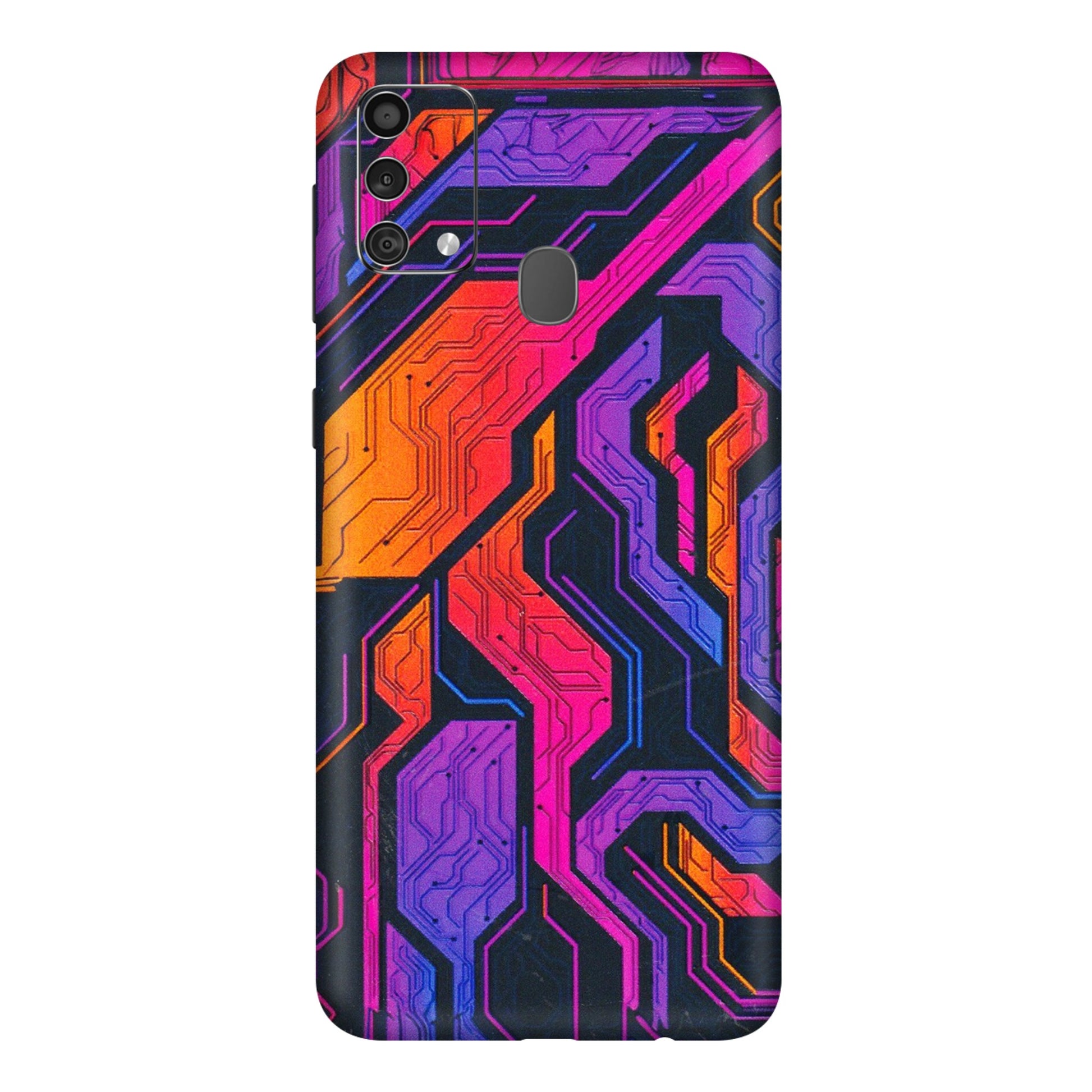 Samsung M/F/Note/Flip and C Phone Skins (All Models) - Tech Circuits Futuristic - 3D Embossed Finish (L-07) Samsung Galaxy F41