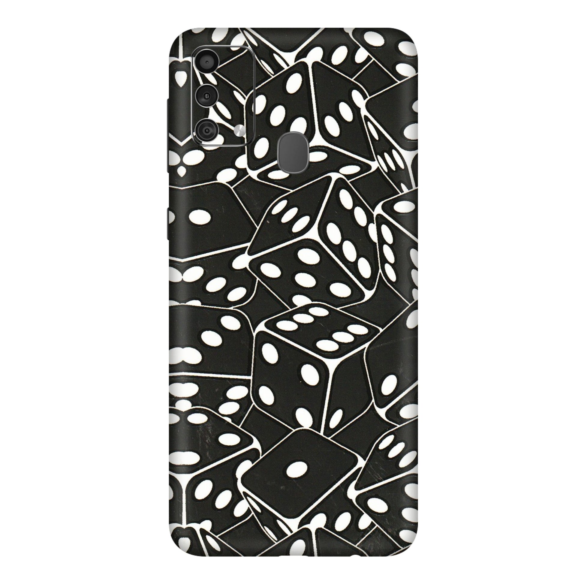 Samsung M/F/Note/Flip and C Phone Skins (All Models) - Big Black Dices - 3D Embossed Finish (L-106) Samsung Galaxy F41