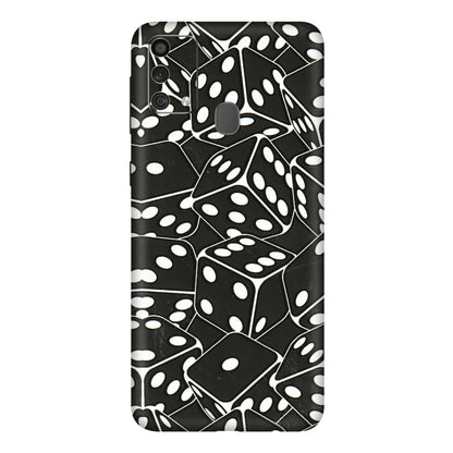 Samsung M/F/Note/Flip and C Phone Skins (All Models) - Big Black Dices - 3D Embossed Finish (L-106) Samsung Galaxy F41