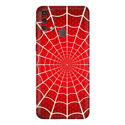 Samsung M/F/Note/Flip and C Phone Skins (All Models) - Classic Spidey Web - 3D Embossed Finish (L-115) Samsung Galaxy F41