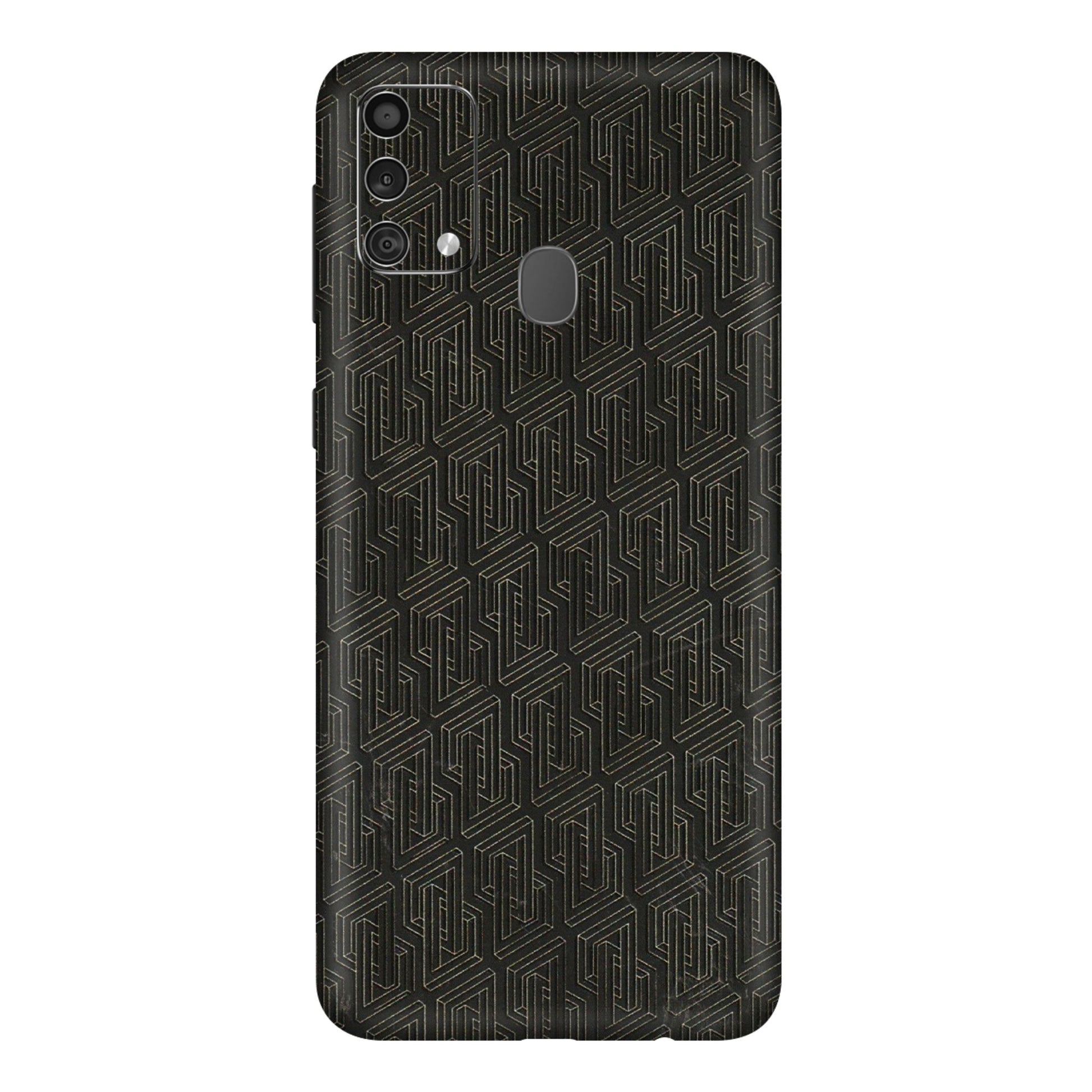 Samsung M/F/Note/Flip and C Phone Skins (All Models) - Black Abstract Pattern - 3D Embossed Finish (L-117) Samsung Galaxy F41