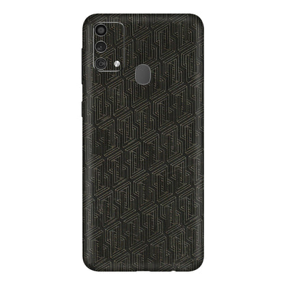 Samsung M/F/Note/Flip and C Phone Skins (All Models) - Black Abstract Pattern - 3D Embossed Finish (L-117) Samsung Galaxy F41