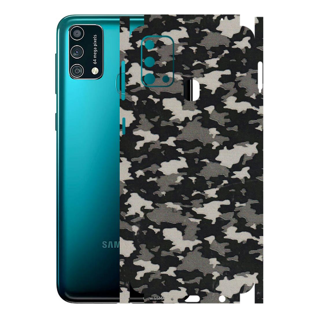 Samsung M/F/Note/Flip and C Phone Skins (All Models) - Black/Grey Camoflaunge - 3D Embossed Finish (L-142) Samsung Galaxy F41