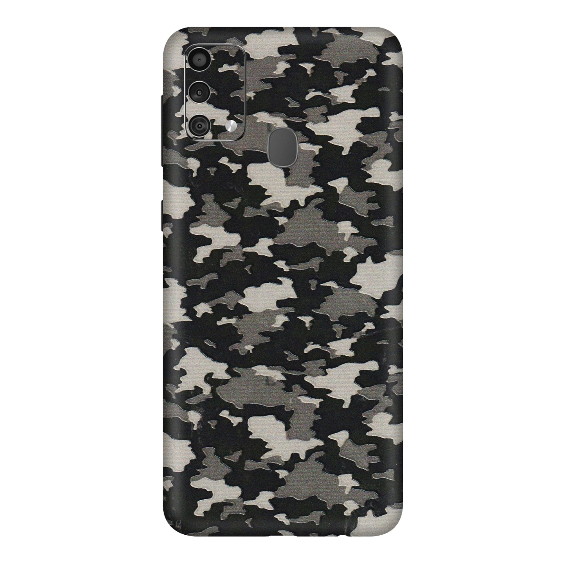 Samsung M/F/Note/Flip and C Phone Skins (All Models) - Black/Grey Camoflaunge - 3D Embossed Finish (L-142) Samsung Galaxy F41