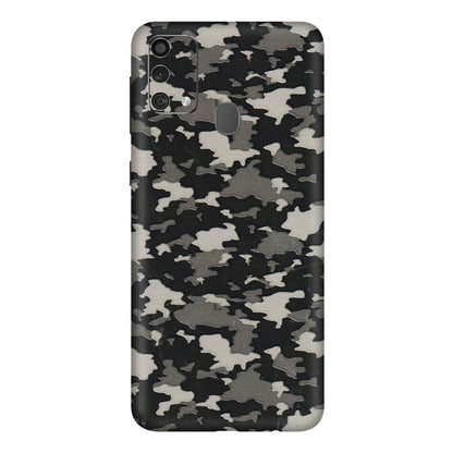 Samsung M/F/Note/Flip and C Phone Skins (All Models) - Black/Grey Camoflaunge - 3D Embossed Finish (L-142) Samsung Galaxy F41