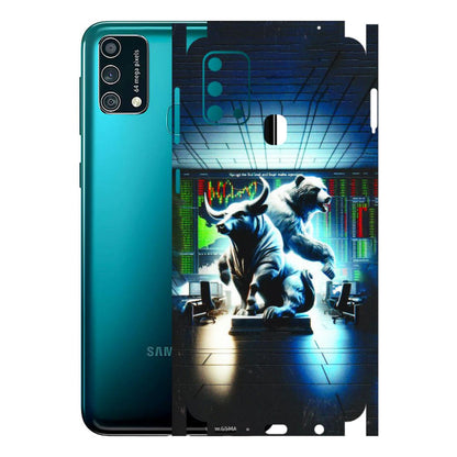 Samsung M/F/Note/Flip and C Phone Skins (All Models) - Stock Market Sensex Bear vs Bulls - 3D Embossed Finish (L-15) Samsung Galaxy F41