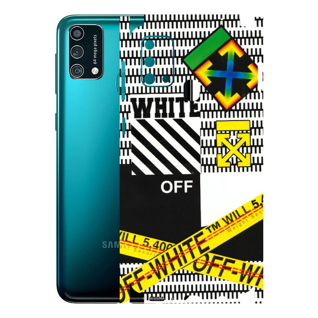 Samsung M/F/Note/Flip and C Phone Skins (All Models) - White Off Abstract - 3D Embossed Finish (L-172) Samsung Galaxy F41