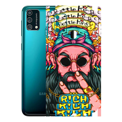Samsung M/F/Note/Flip and C Phone Skins (All Models) - Battle King Dude Face - 3D Embossed Finish (L-178) Samsung Galaxy F41