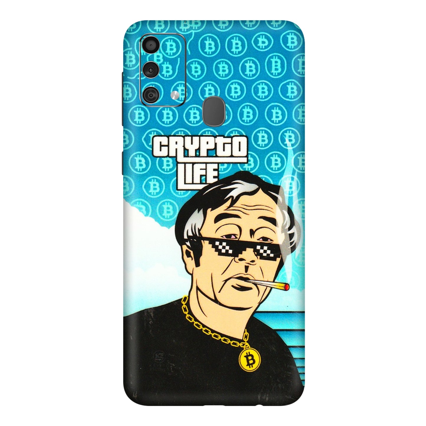 Samsung M/F/Note/Flip and C Phone Skins (All Models) - Crypto Thug Life - 3D Embossed Finish (L-179) Samsung Galaxy F41