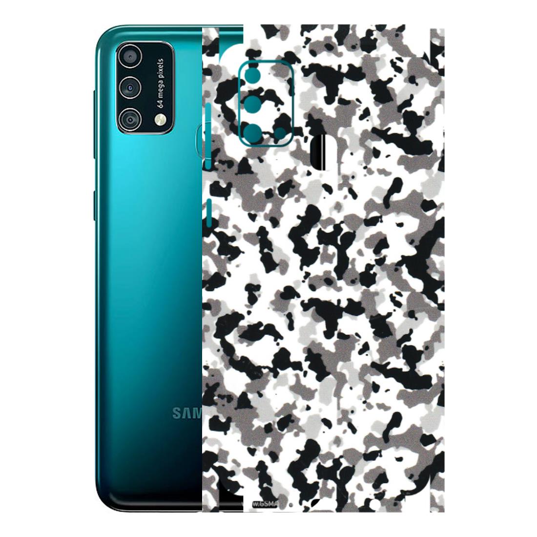 Samsung M/F/Note/Flip and C Phone Skins (All Models) - White Black Camouflage - 3D Embossed Finish (L-18) Samsung Galaxy F41