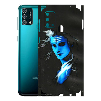 Samsung M/F/Note/Flip and C Phone Skins (All Models) - Har Har Mahadev Blue/Black - 3D Embossed Finish (L-185) Samsung Galaxy F41