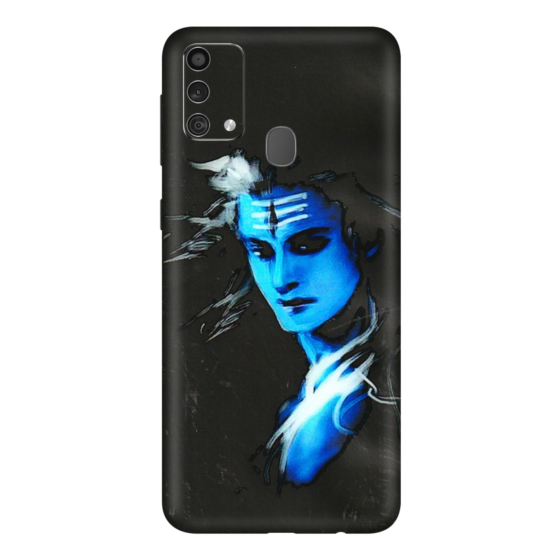 Samsung M/F/Note/Flip and C Phone Skins (All Models) - Har Har Mahadev Blue/Black - 3D Embossed Finish (L-185) Samsung Galaxy F41