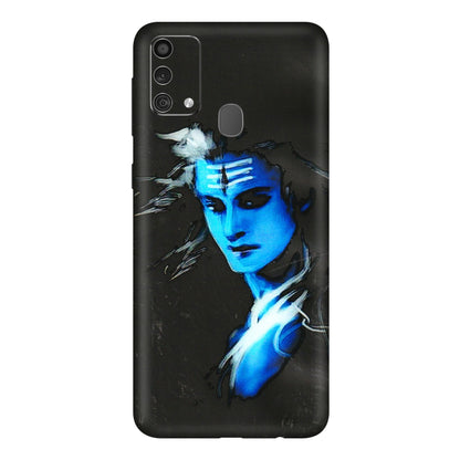 Samsung M/F/Note/Flip and C Phone Skins (All Models) - Har Har Mahadev Blue/Black - 3D Embossed Finish (L-185) Samsung Galaxy F41