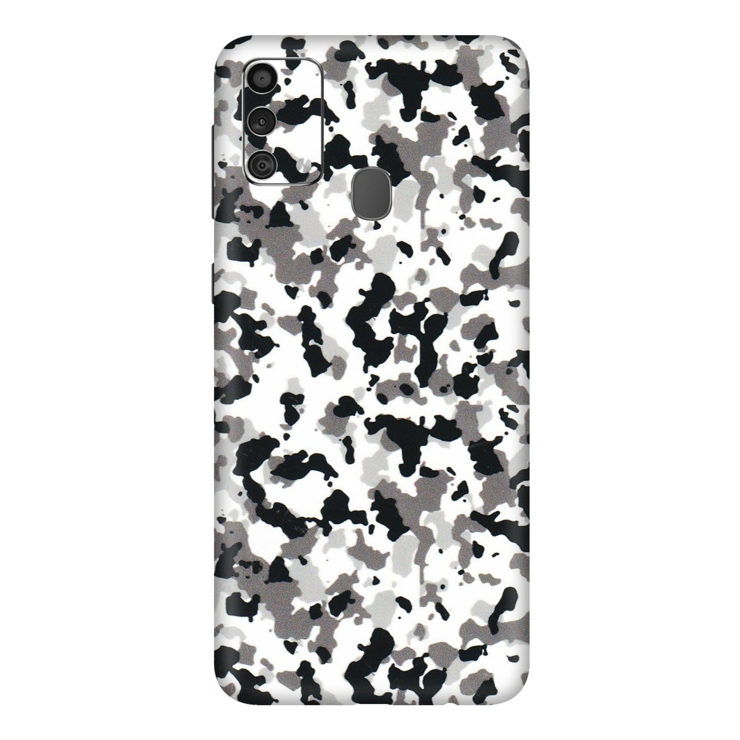 Samsung M/F/Note/Flip and C Phone Skins (All Models) - White Black Camouflage - 3D Embossed Finish (L-18) Samsung Galaxy F41