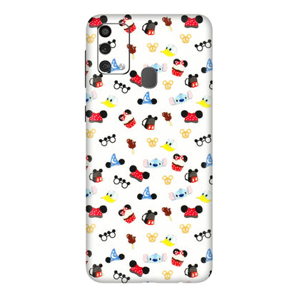 Samsung M/F/Note/Flip and C Phone Skins (All Models) - Minnie Mouse & Donald Doodles s - 3D Embossed Finish (L-194) Samsung Galaxy F41