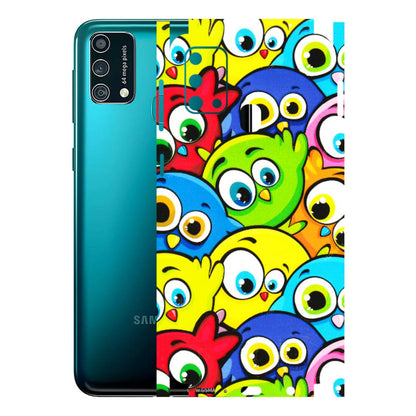 Samsung M/F/Note/Flip and C Phone Skins (All Models) - Cute Fluffy Birds - 3D Embossed Finish (L-213) Samsung Galaxy F41