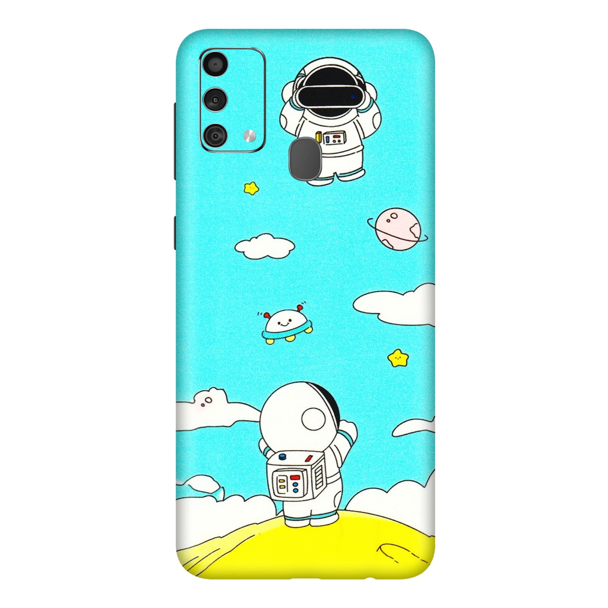 Samsung M/F/Note/Flip and C Phone Skins (All Models) - Blue Skies Astro Float - 3D Embossed Finish (L-230) Samsung Galaxy F41