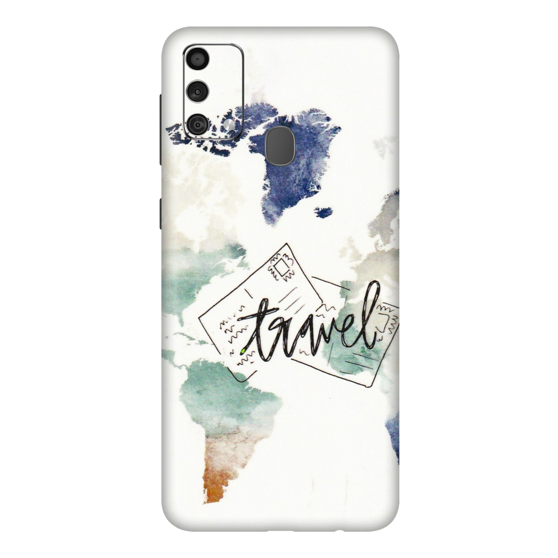 Samsung M/F/Note/Flip and C Phone Skins (All Models) - Travel The World - 3D Embossed Finish (L-232) Samsung Galaxy F41
