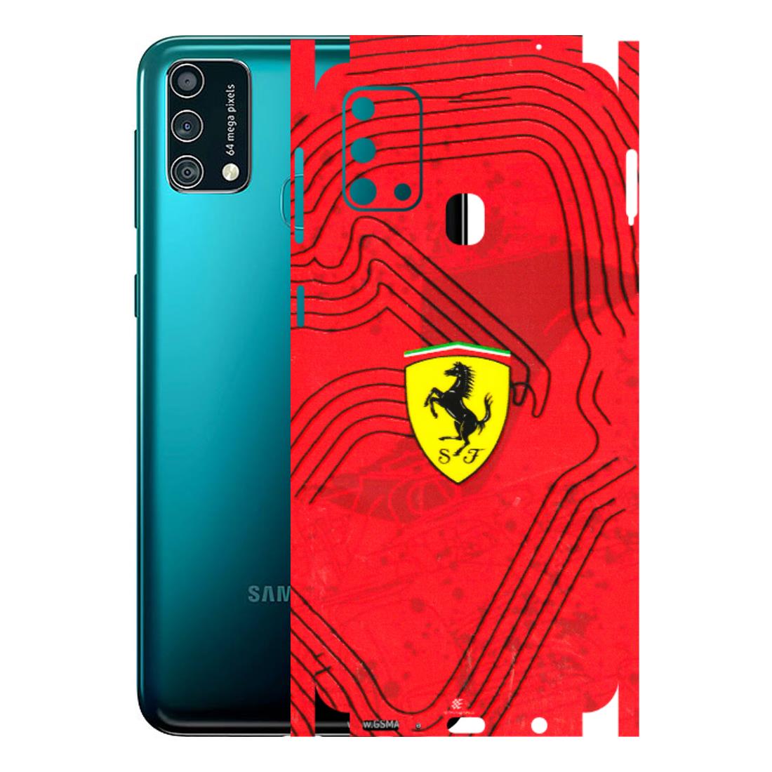 Samsung M/F/Note/Flip and C Phone Skins (All Models) - Red Ferrari Logo Stylish - 3D Embossed Finish (L-238) Samsung Galaxy F41