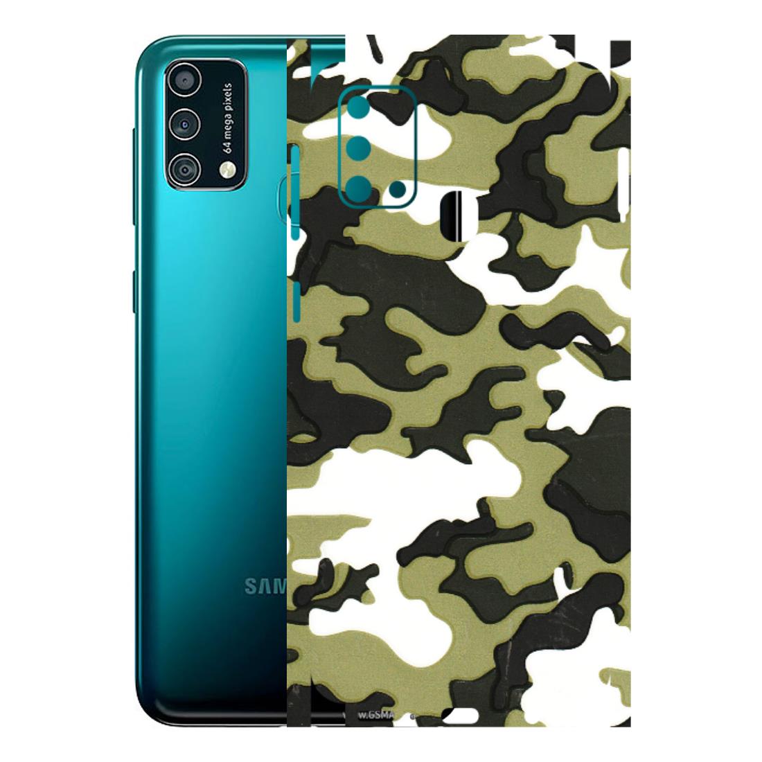 Samsung M/F/Note/Flip and C Phone Skins (All Models) - Camouflages White And Green - 3D Embossed Finish (L-243) Samsung Galaxy F41