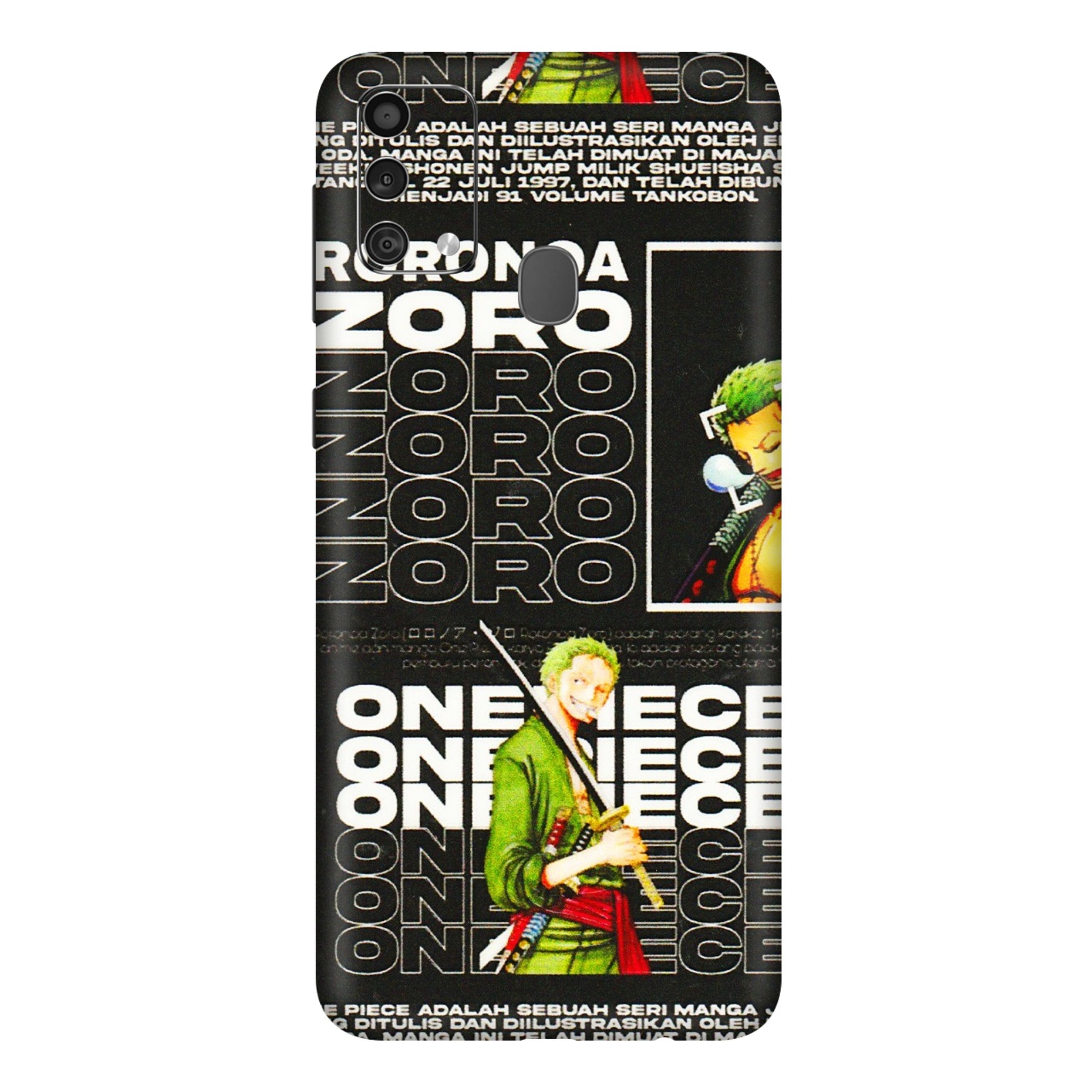 Samsung M/F/Note/Flip and C Phone Skins (All Models) - One Piece Zoro - 3D Embossed Finish (L-250) Samsung Galaxy F41